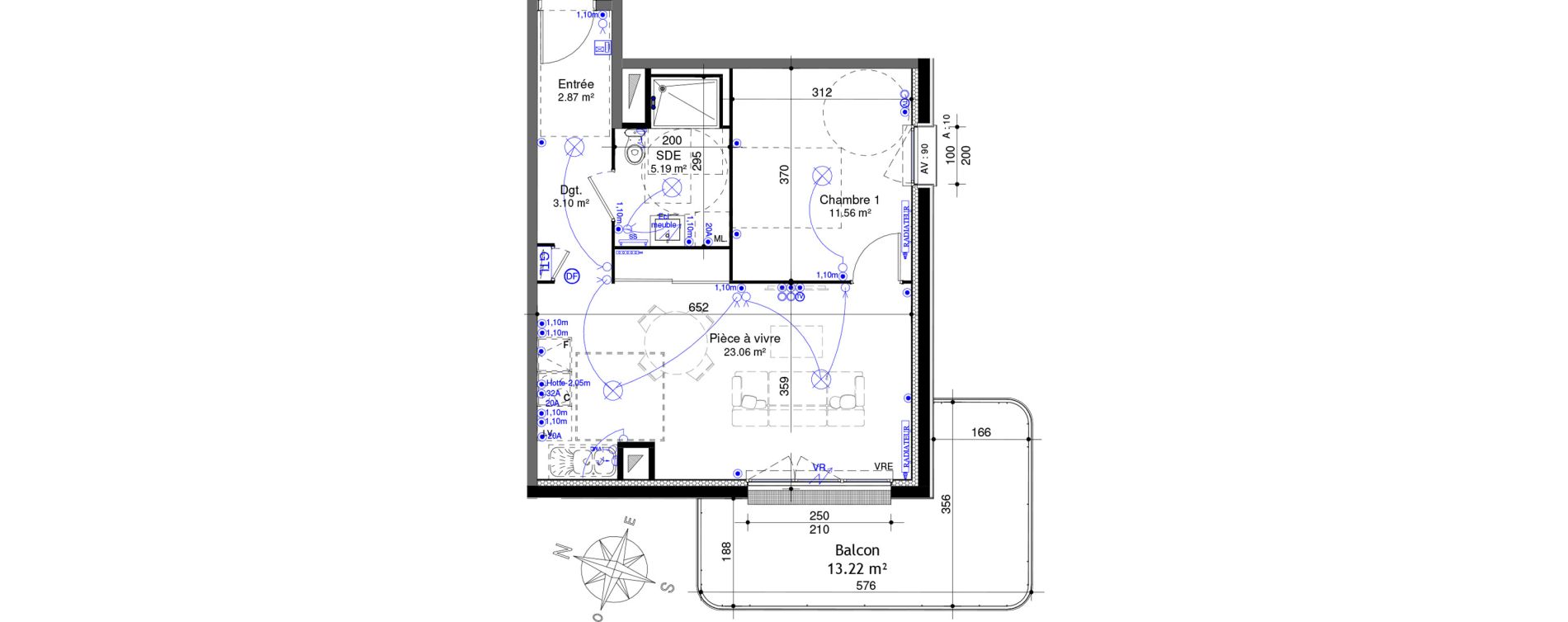 Appartement T2 de 45,78 m2 &agrave; Ifs Centre