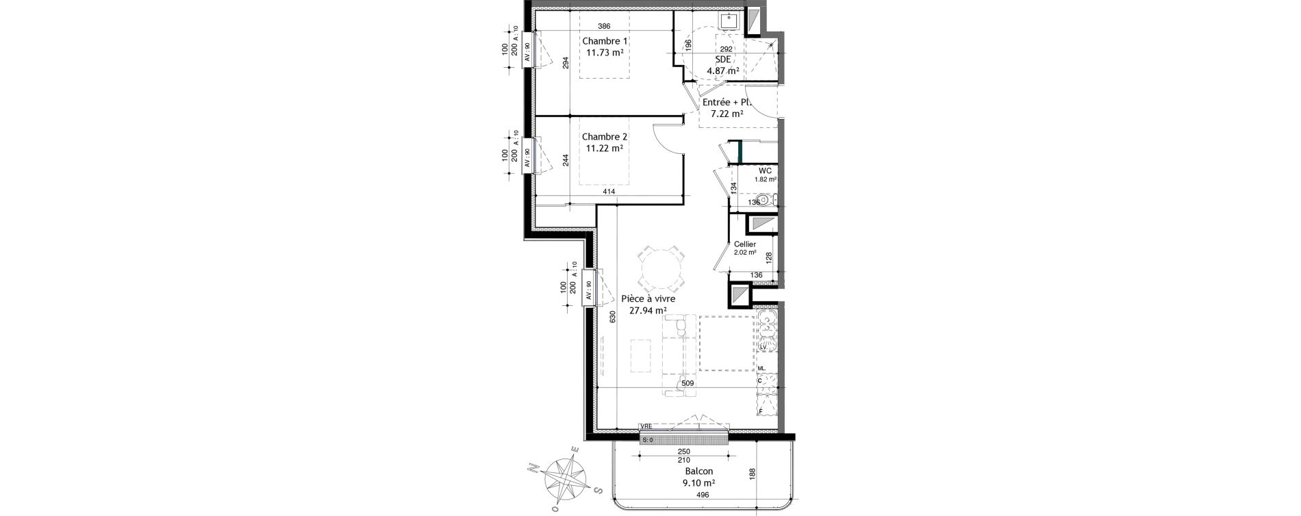 Appartement T3 de 66,82 m2 &agrave; Ifs Centre