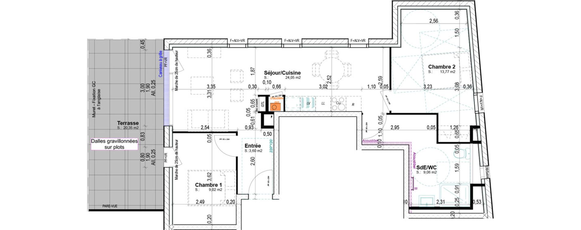 Appartement T3 de 59,50 m2 &agrave; Ifs Centre