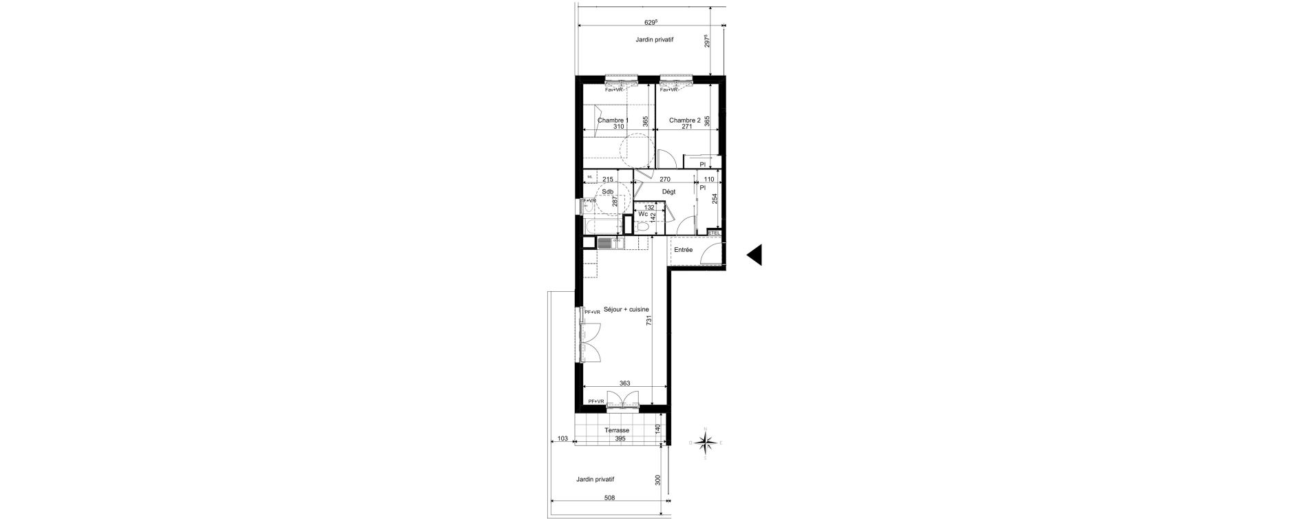 Appartement T3 de 66,61 m2 &agrave; La Rivi&egrave;re-Saint-Sauveur Centre
