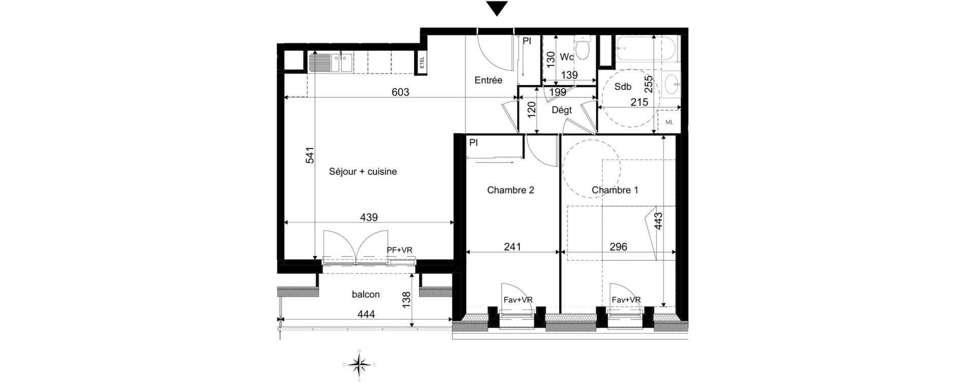 Appartement T3 de 61,80 m2 &agrave; La Rivi&egrave;re-Saint-Sauveur Centre