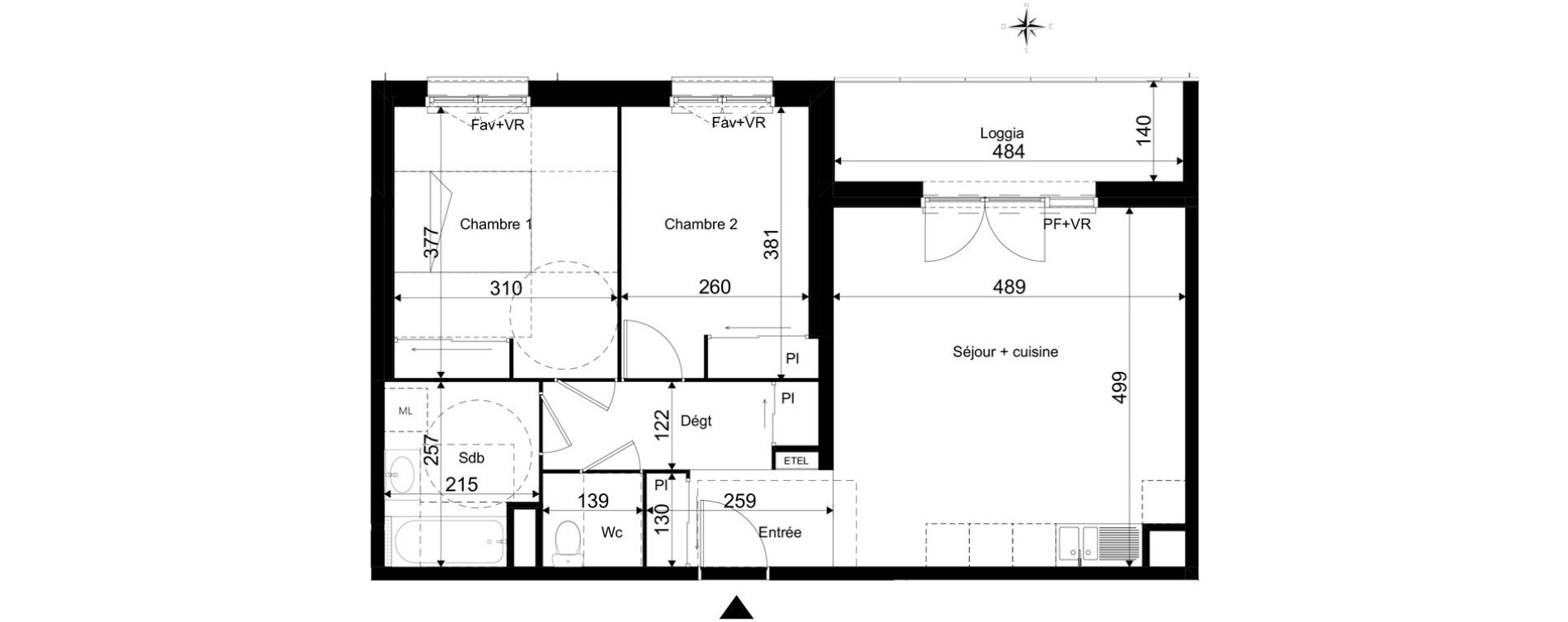Appartement T3 de 60,45 m2 &agrave; La Rivi&egrave;re-Saint-Sauveur Centre