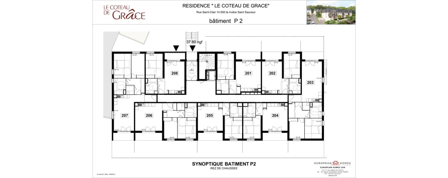 Appartement T2 de 42,25 m2 &agrave; La Rivi&egrave;re-Saint-Sauveur Centre