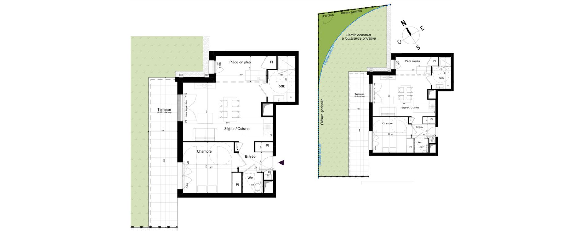 Appartement T2 de 53,25 m2 &agrave; Mondeville Vall&eacute;e barrey - piscine - madelaine