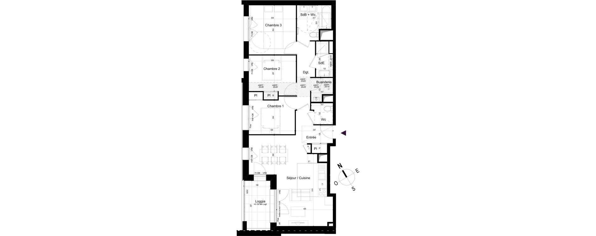 Appartement T4 de 81,78 m2 &agrave; Mondeville Vall&eacute;e barrey - piscine - madelaine