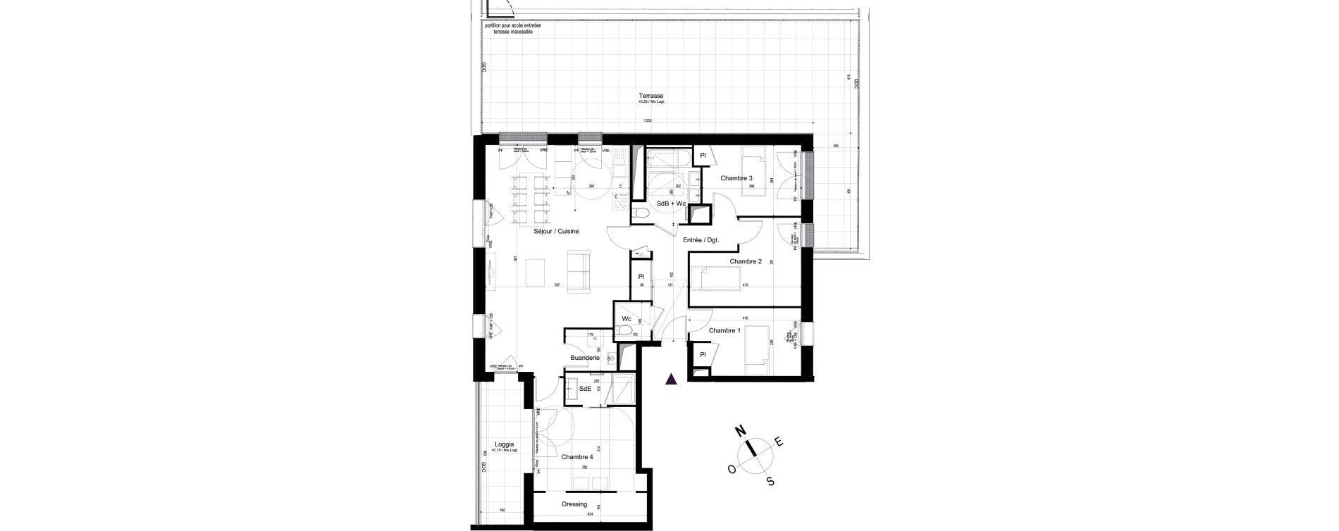 Appartement T5 de 113,67 m2 &agrave; Mondeville Vall&eacute;e barrey - piscine - madelaine