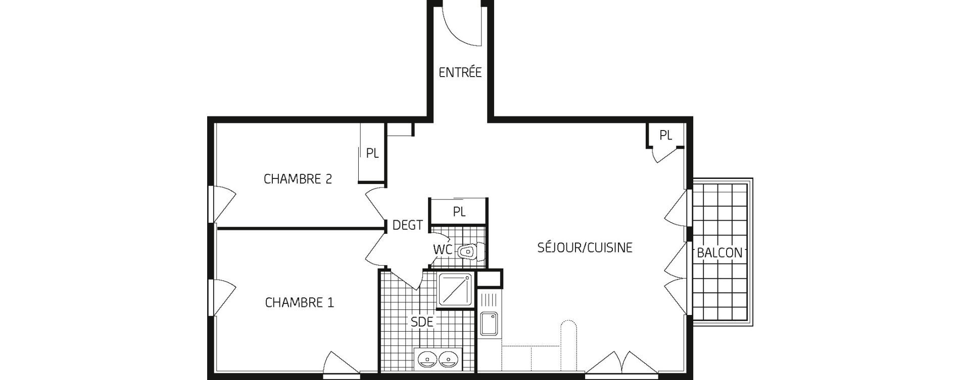 Appartement T3 de 65,36 m2 &agrave; Ouistreham Centre