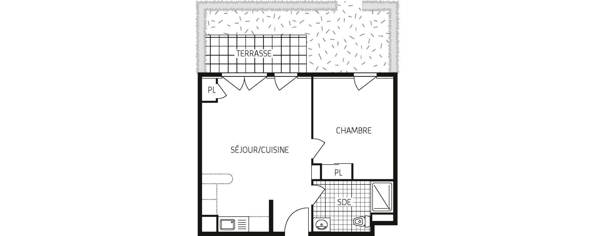 Appartement T2 de 41,28 m2 &agrave; Ouistreham Centre