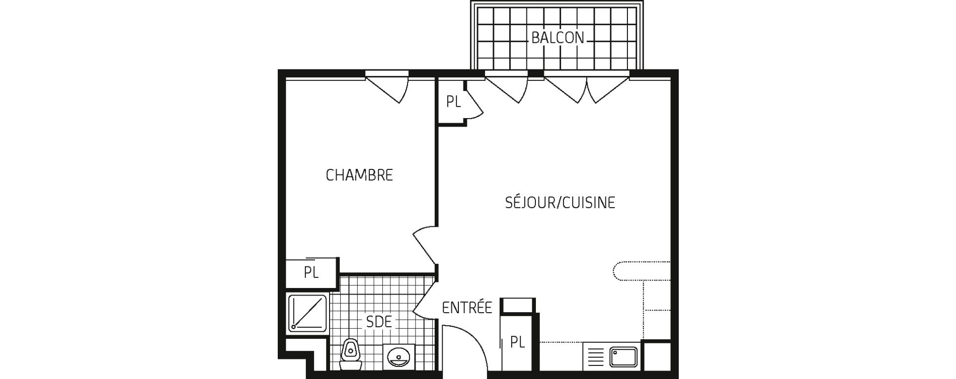 Appartement T2 de 43,51 m2 &agrave; Ouistreham Centre