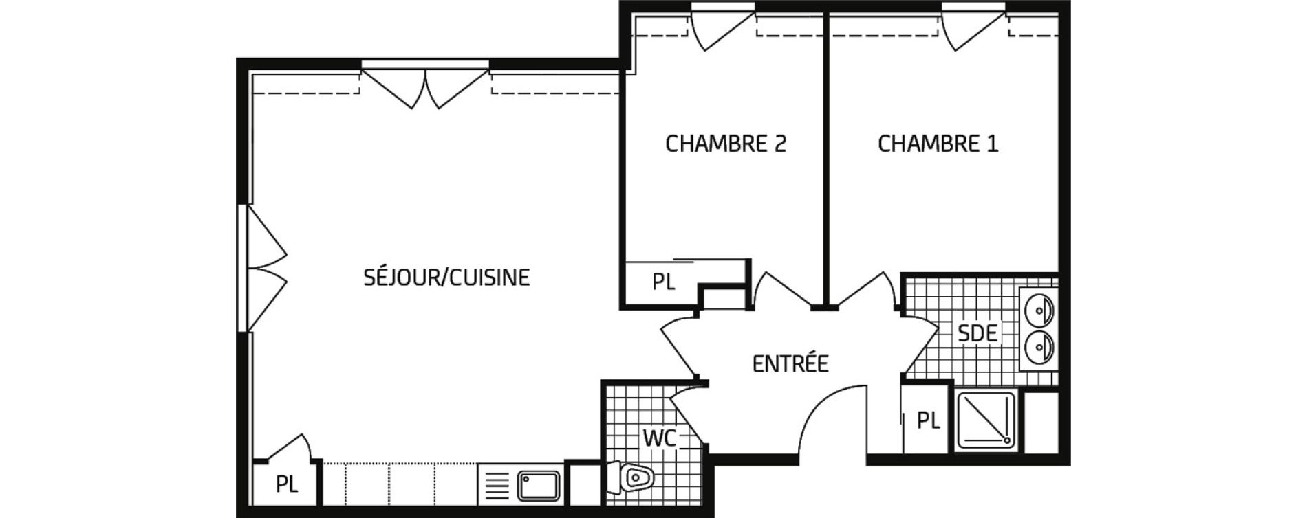 Appartement T3 de 59,98 m2 &agrave; Ouistreham Centre