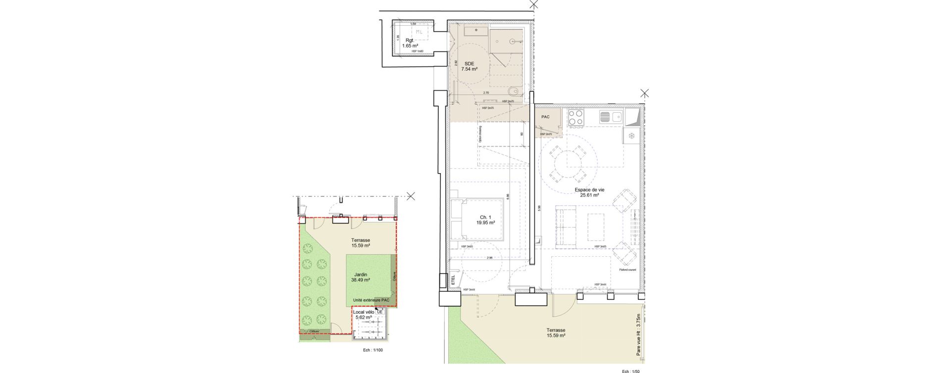 Appartement T2 de 54,75 m2 &agrave; Ouistreham Centre