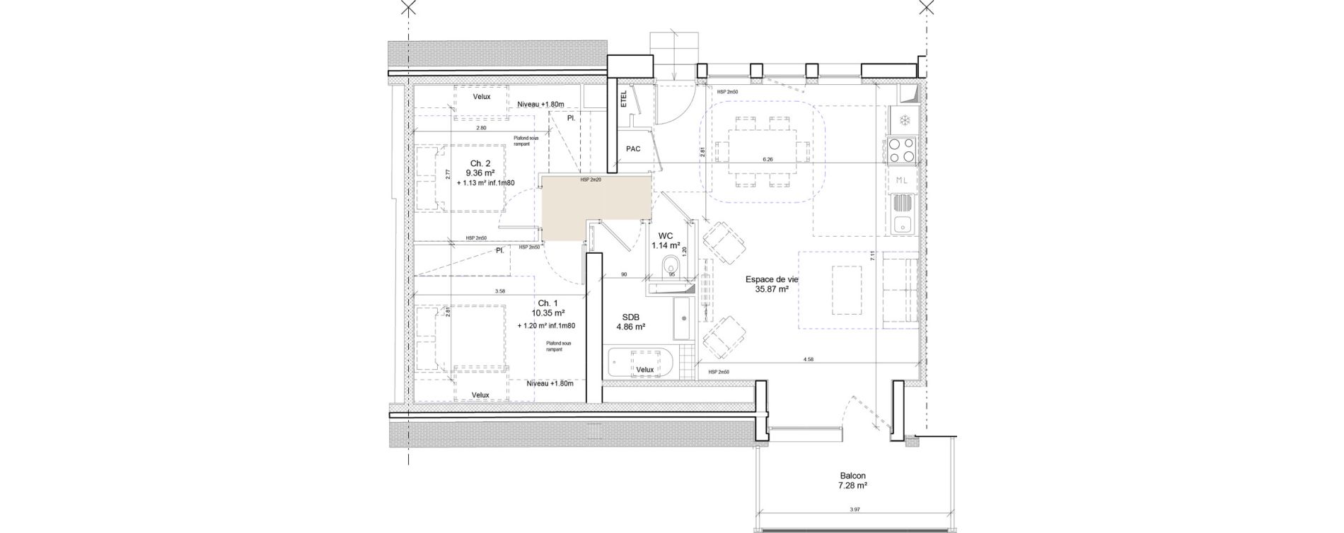 Appartement T3 de 61,58 m2 &agrave; Ouistreham Centre