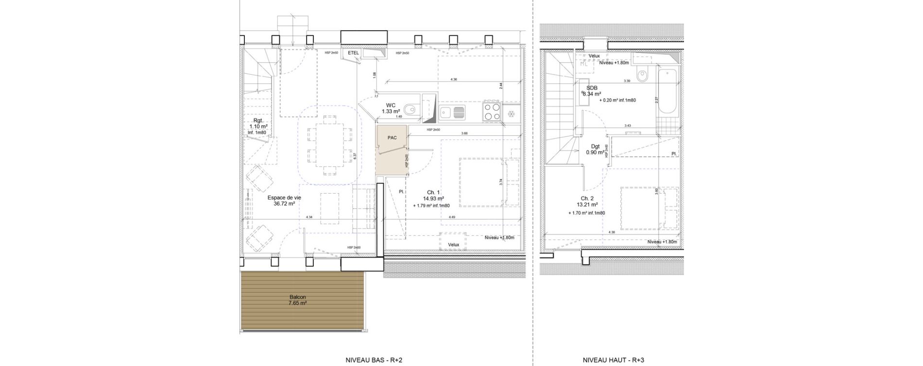 Duplex T3 de 75,43 m2 &agrave; Ouistreham Centre