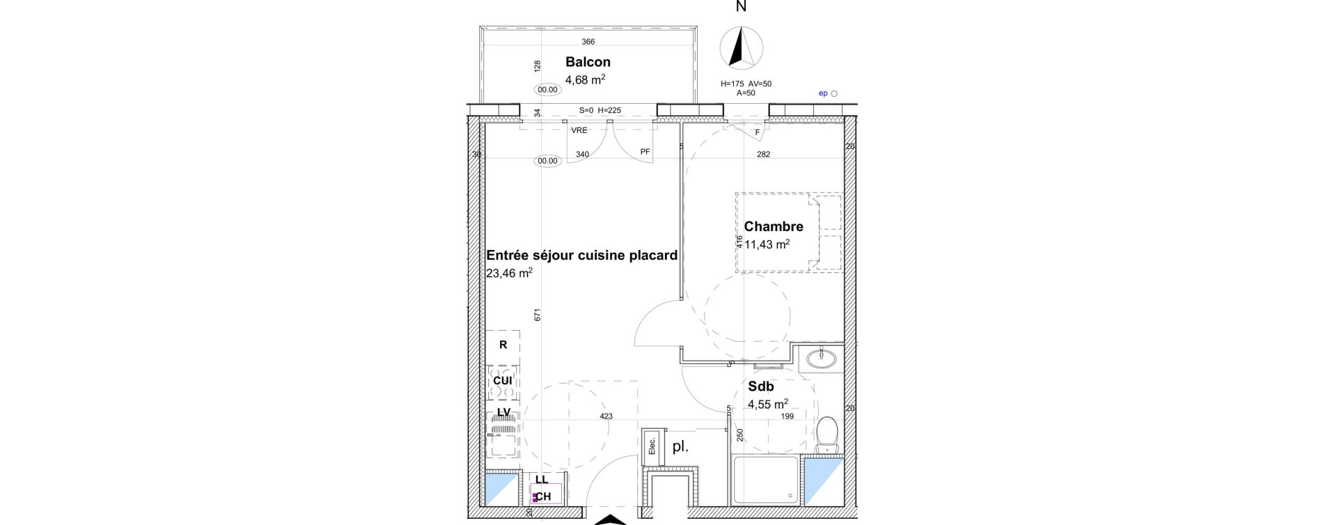 Appartement T2 de 39,44 m2 &agrave; Pont-L'Ev&ecirc;que Le mont fiquet