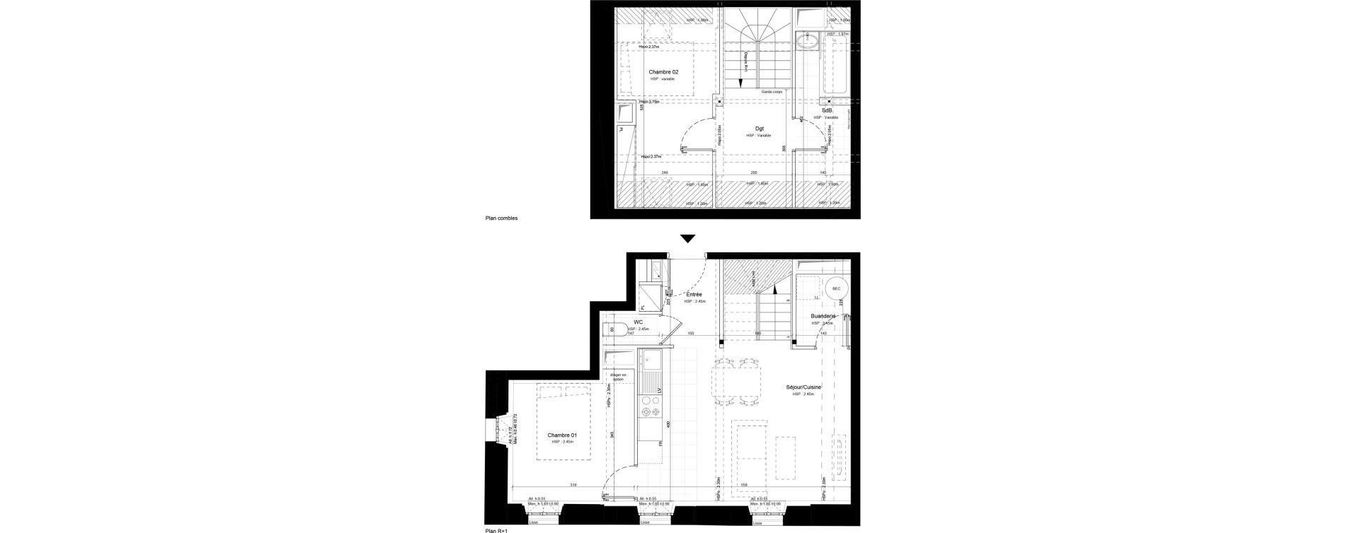 Duplex T3 de 62,20 m2 &agrave; Sommervieu Centre