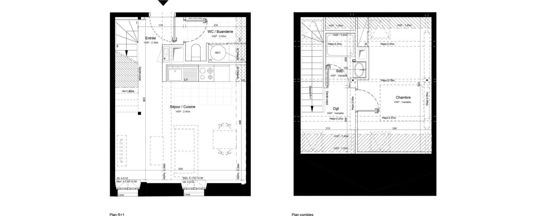 Duplex T2 de 45,30 m2 &agrave; Sommervieu Centre