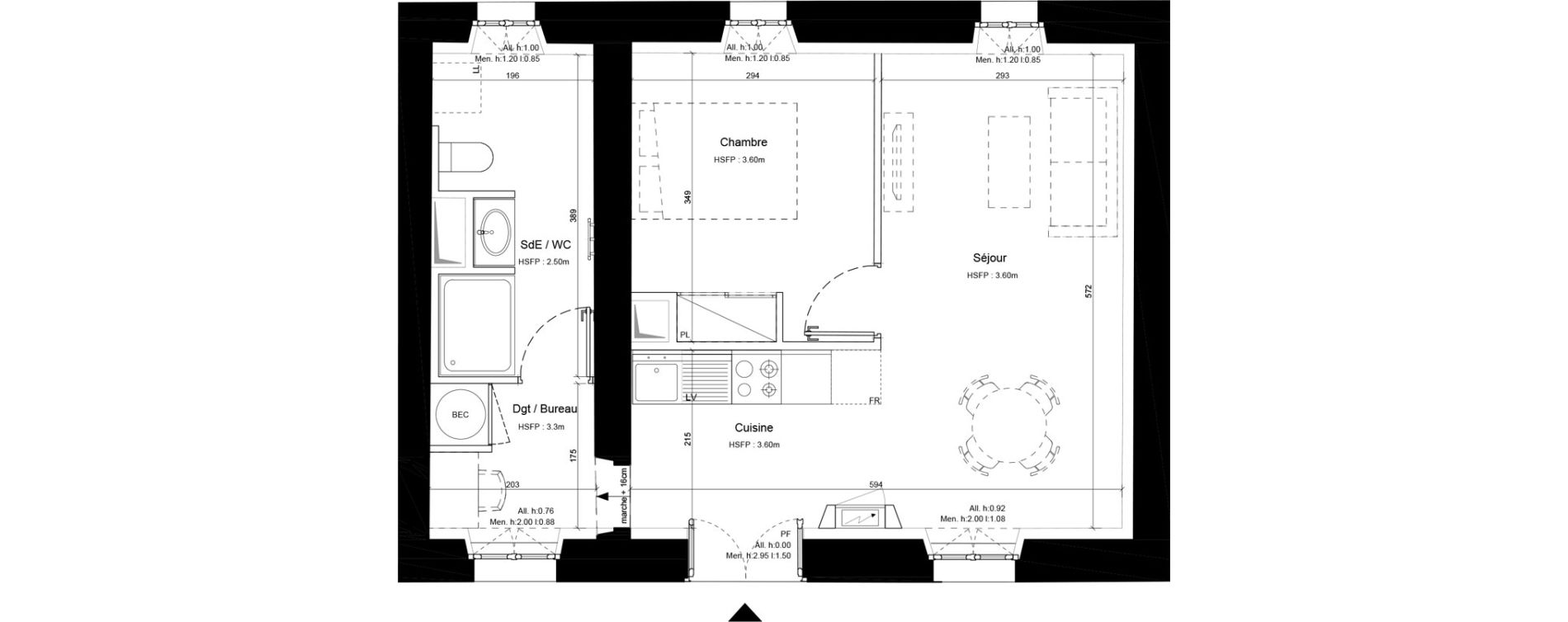 Appartement T2 de 43,30 m2 &agrave; Sommervieu Centre