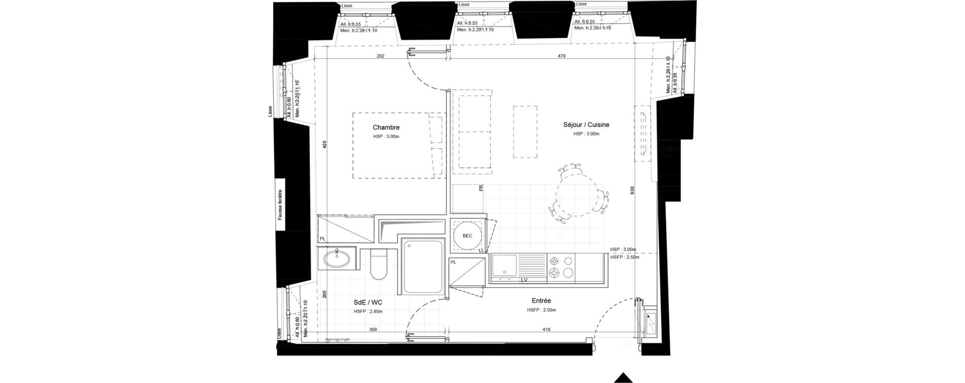 Appartement T2 de 43,80 m2 &agrave; Sommervieu Centre