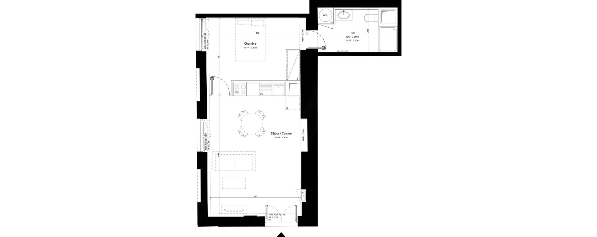 Appartement T2 de 45,00 m2 &agrave; Sommervieu Centre