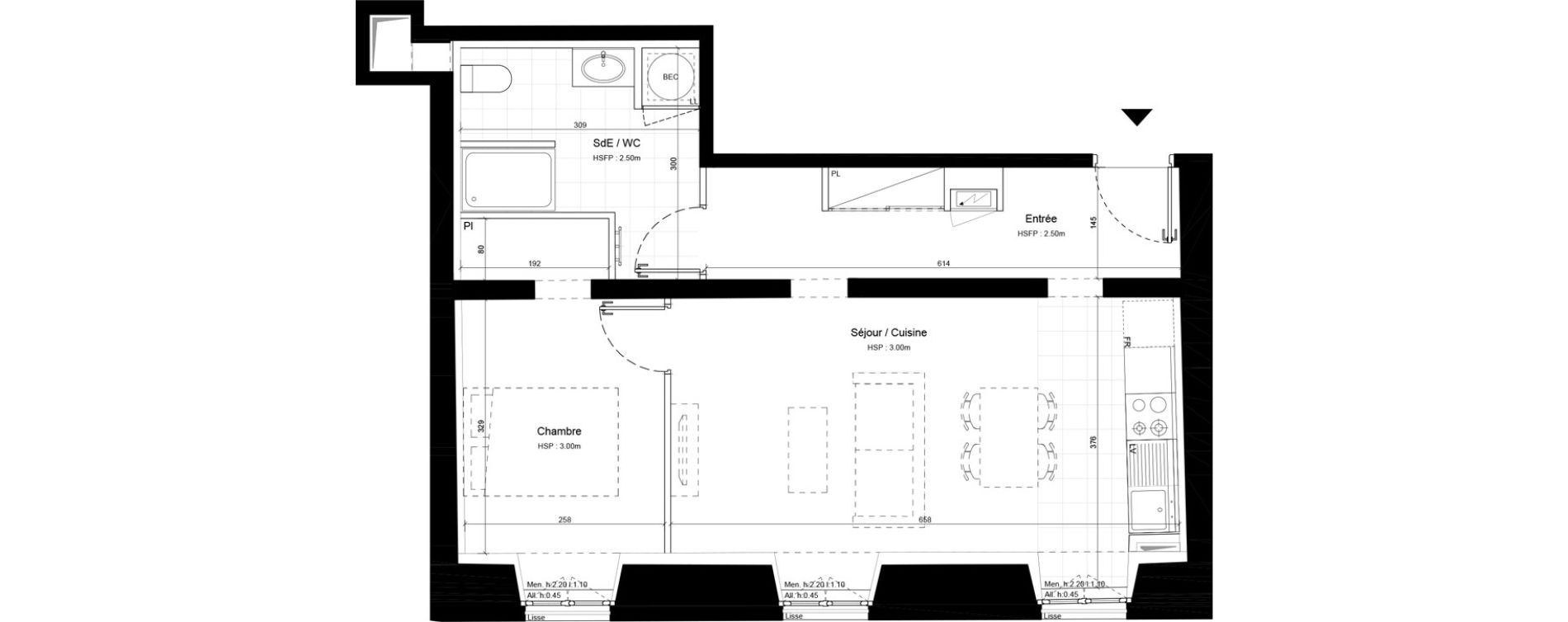Appartement T2 de 47,30 m2 &agrave; Sommervieu Centre