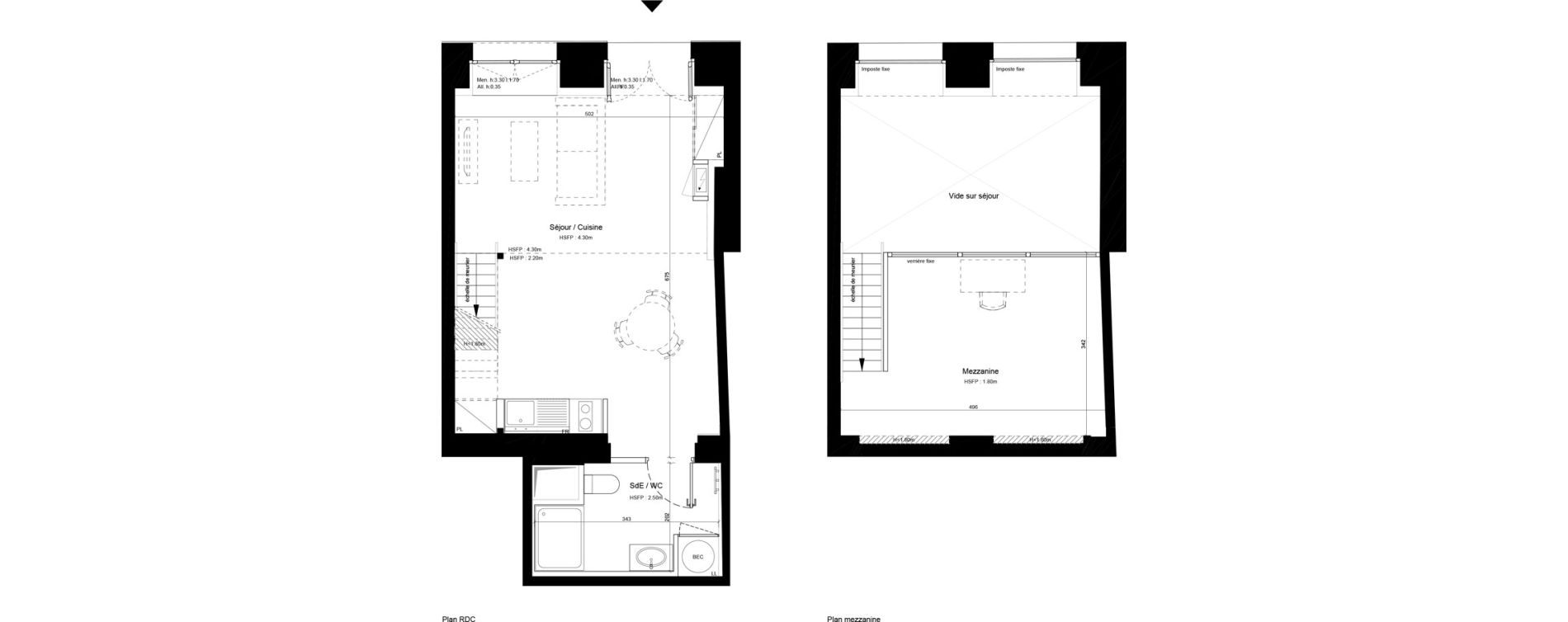 Duplex T1 de 50,20 m2 &agrave; Sommervieu Centre