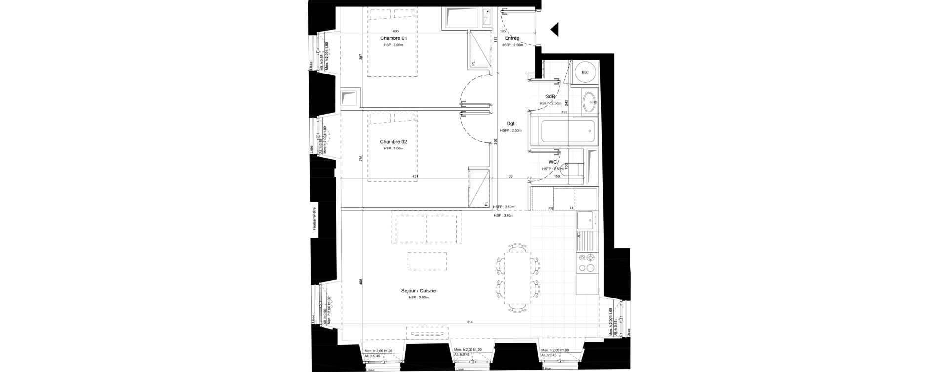 Appartement T3 de 62,90 m2 &agrave; Sommervieu Centre
