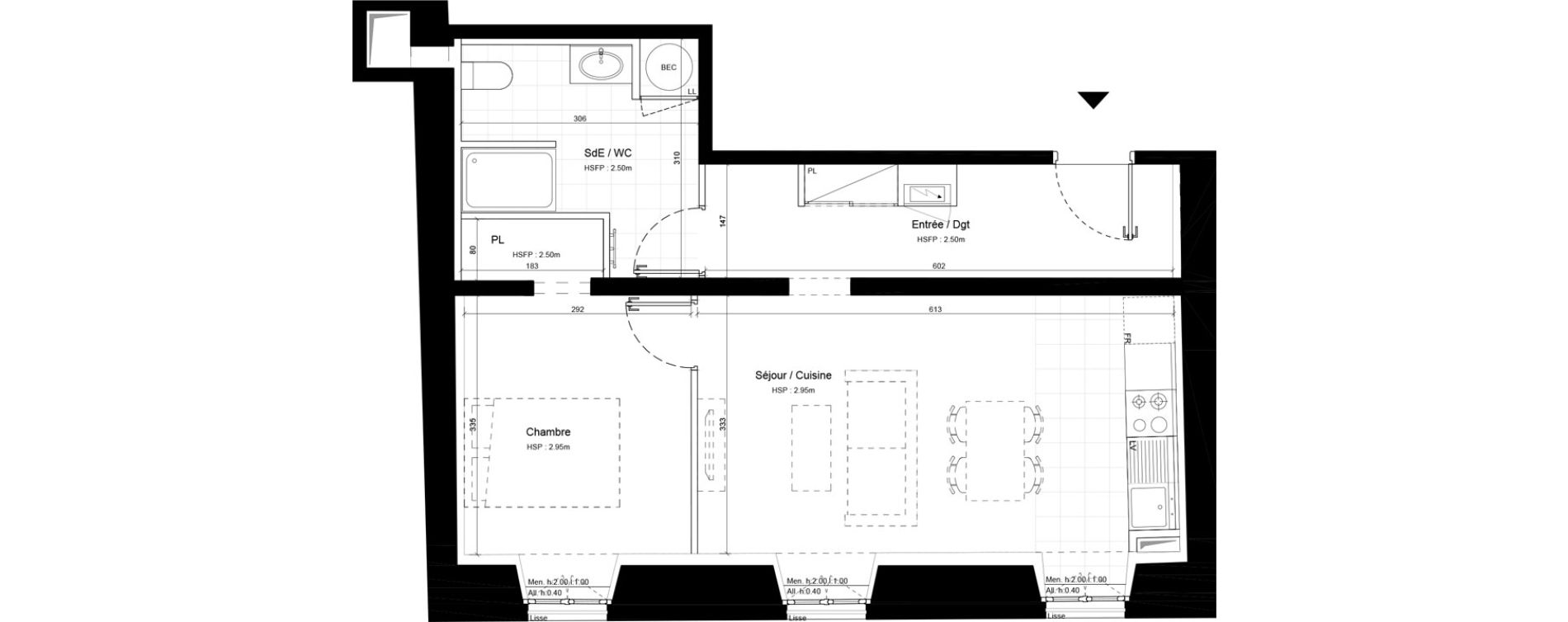 Appartement T2 de 47,40 m2 &agrave; Sommervieu Centre