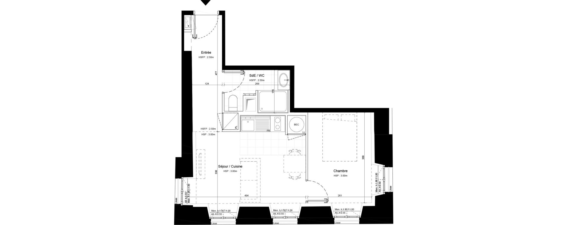 Appartement T2 de 34,90 m2 &agrave; Sommervieu Centre