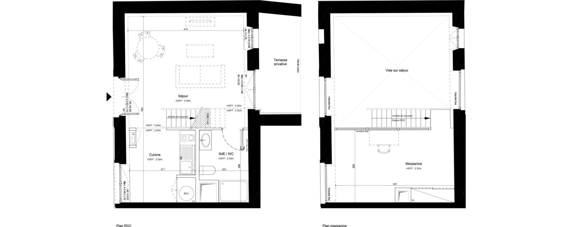 Duplex T1 de 48,30 m2 &agrave; Sommervieu Centre