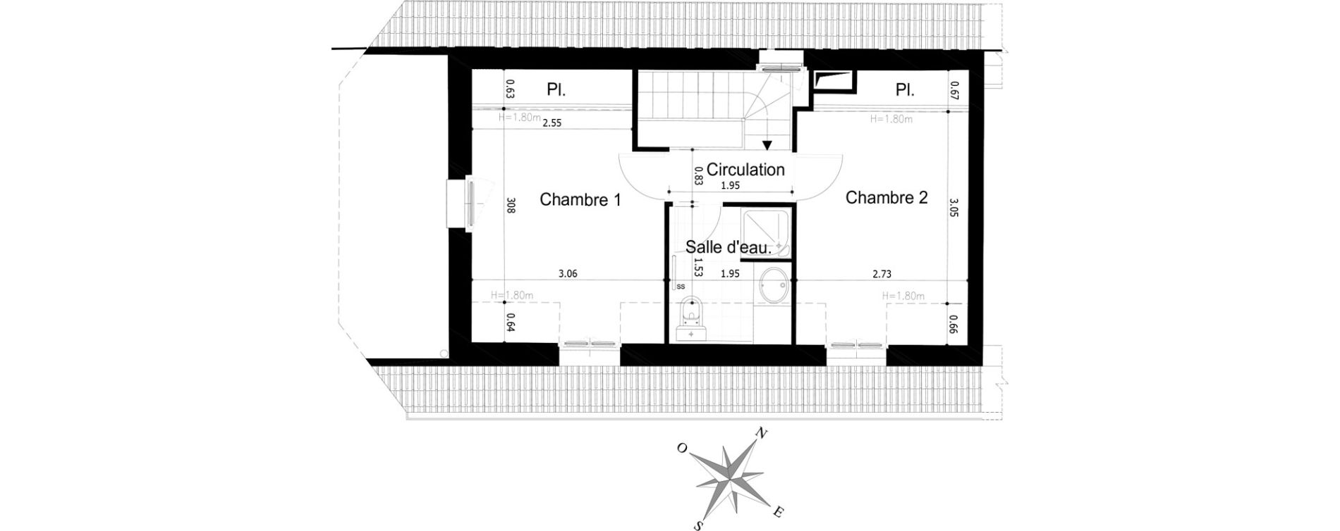 Triplex T3 de 54,94 m2 &agrave; Touques Centre