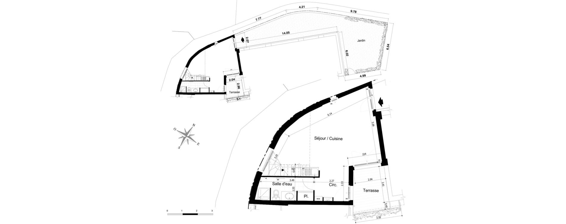 Duplex T2 de 52,22 m2 &agrave; Touques Centre