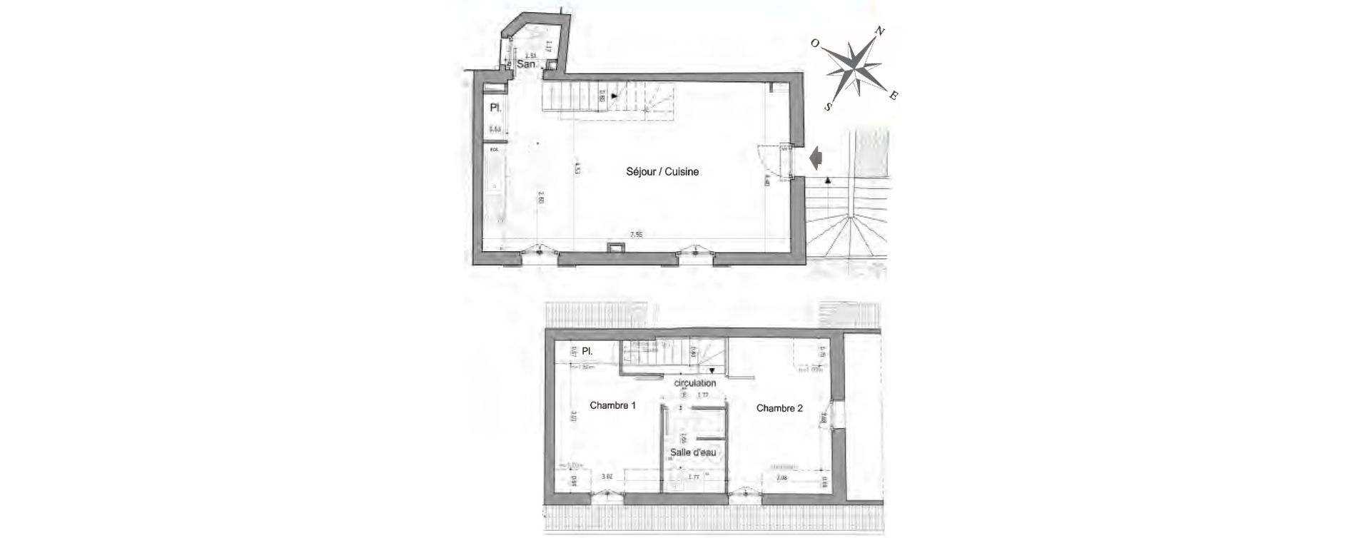 Duplex T3 de 59,42 m2 &agrave; Touques Centre