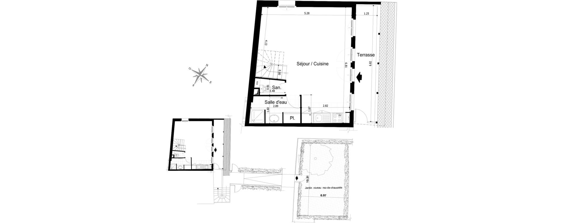 Duplex T3 de 54,95 m2 &agrave; Touques Centre