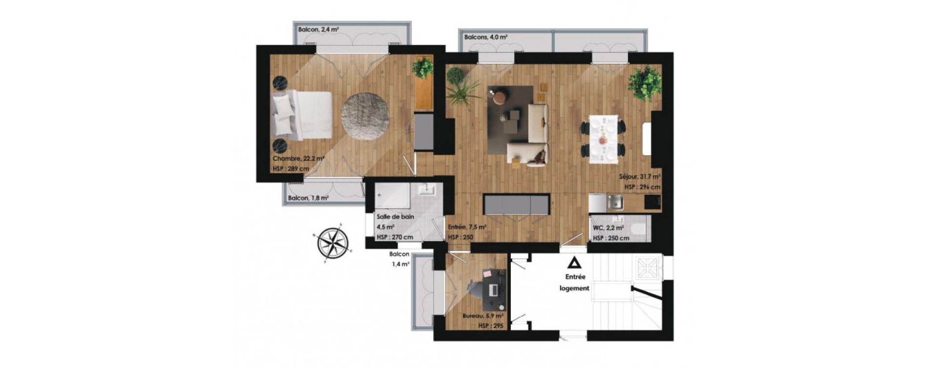 Appartement T2 bis de 74,00 m2 &agrave; Trouville-Sur-Mer Centre