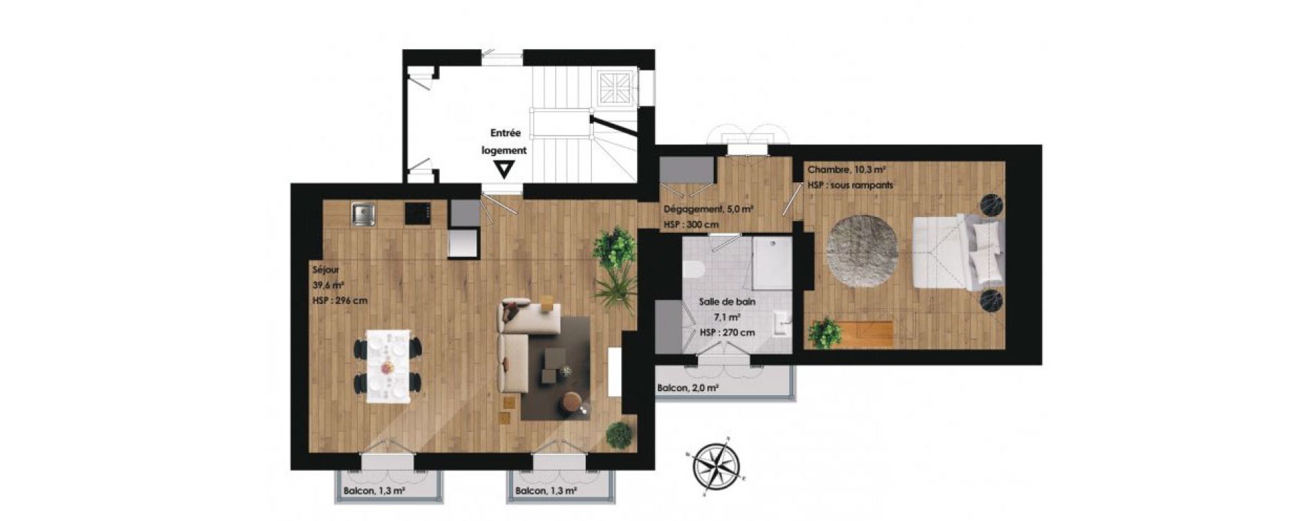 Appartement T2 de 62,00 m2 &agrave; Trouville-Sur-Mer Centre