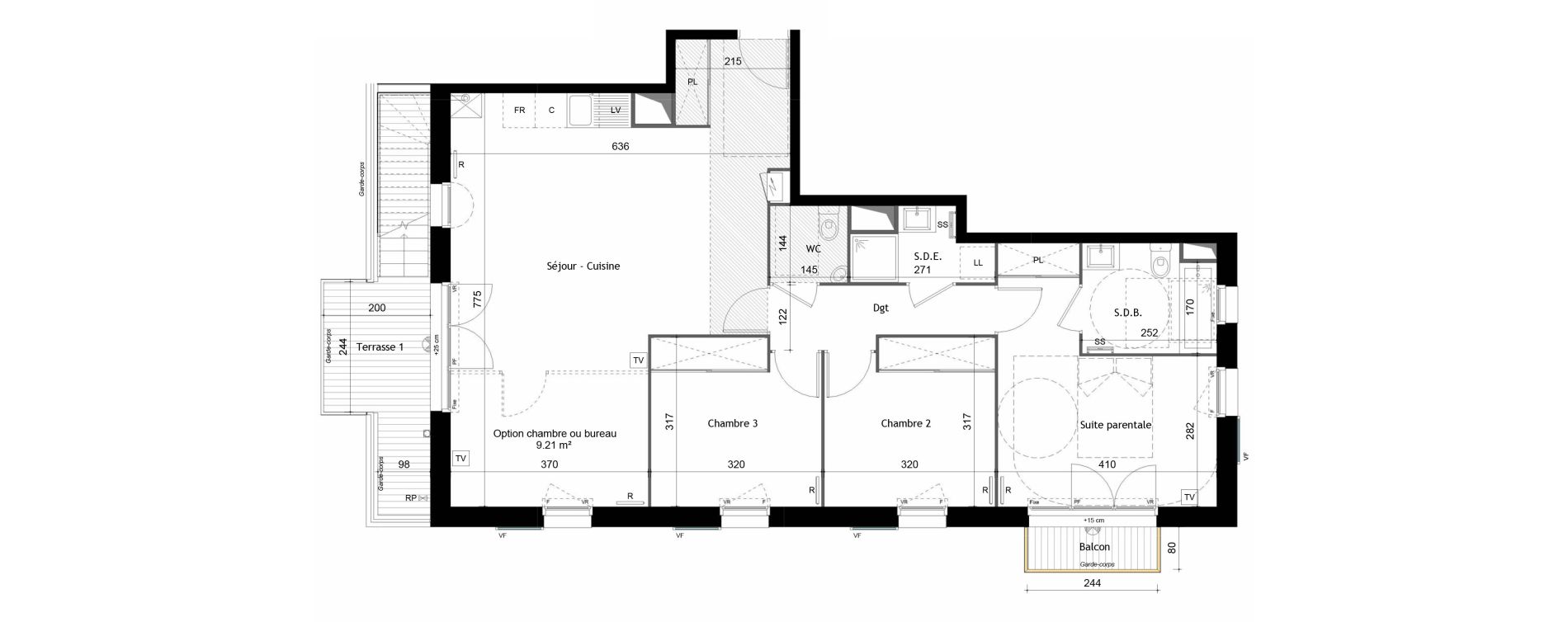 Appartement T4 de 89,87 m2 &agrave; Trouville-Sur-Mer Aguesseau - ville sud