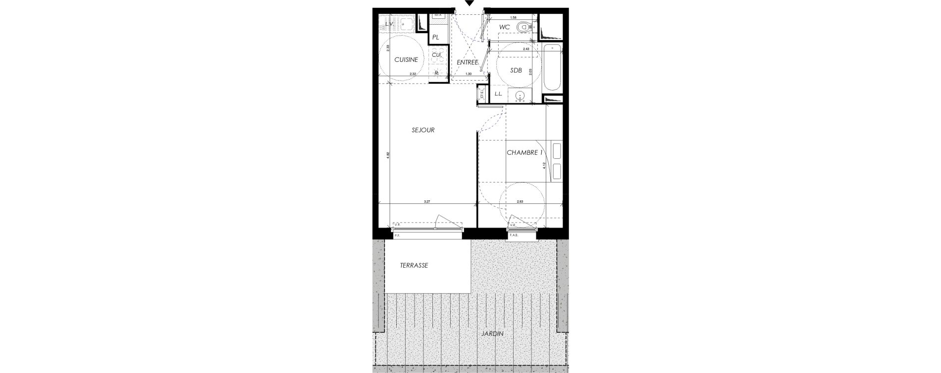 Appartement T2 de 41,65 m2 &agrave; Villers-Bocage Centre