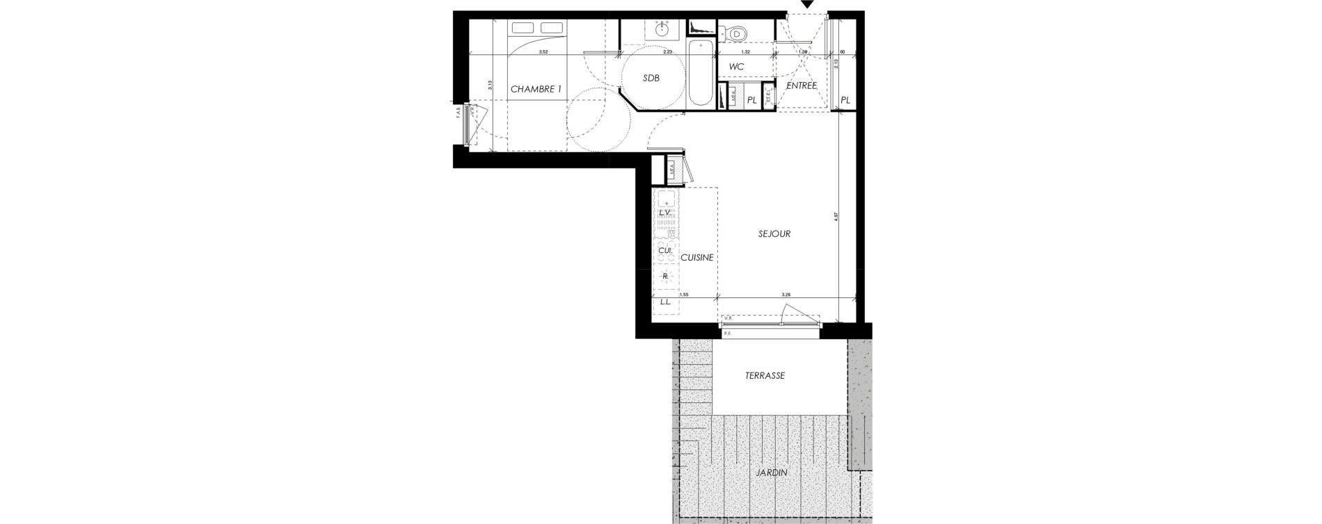 Appartement T2 de 45,93 m2 &agrave; Villers-Bocage Centre