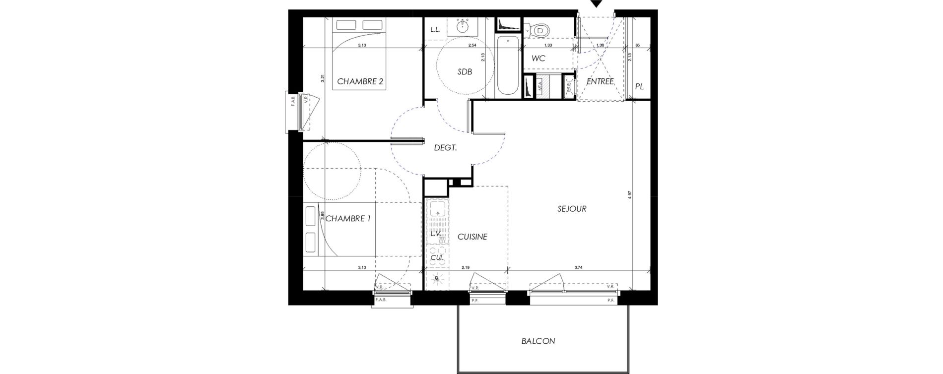 Appartement T3 de 62,77 m2 &agrave; Villers-Bocage Centre