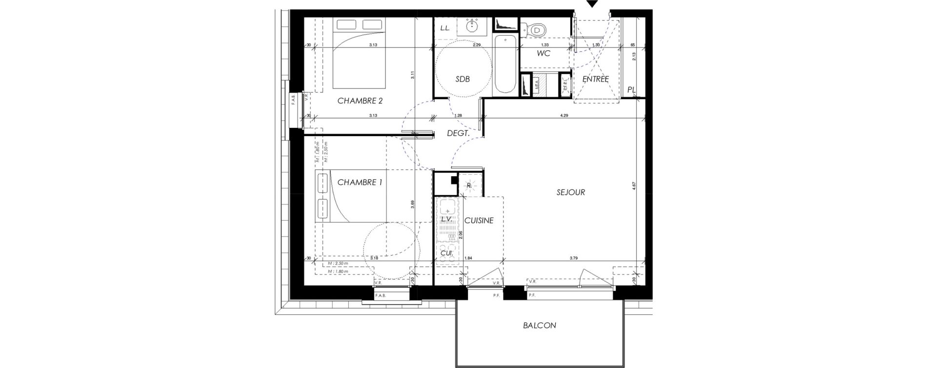 Appartement T3 de 59,70 m2 &agrave; Villers-Bocage Centre