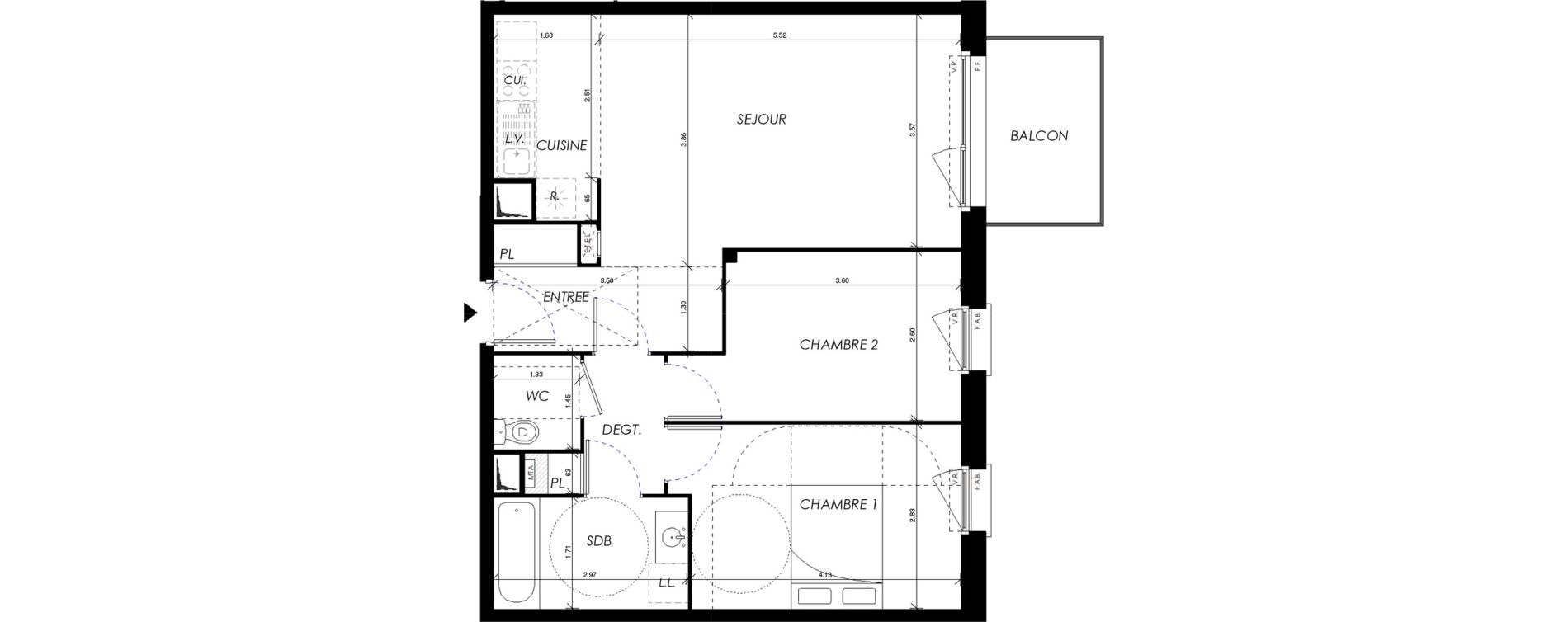 Appartement T3 de 62,83 m2 &agrave; Villers-Bocage Centre
