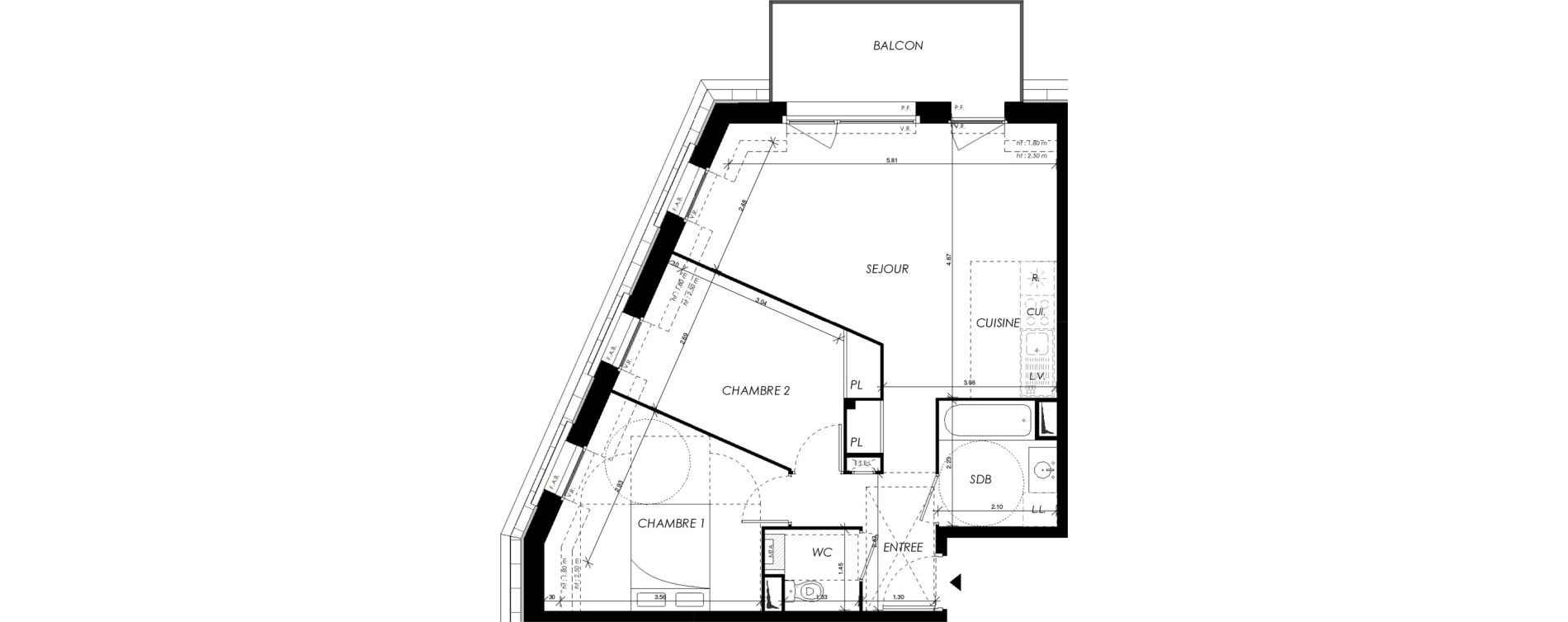 Appartement T3 de 59,24 m2 &agrave; Villers-Bocage Centre