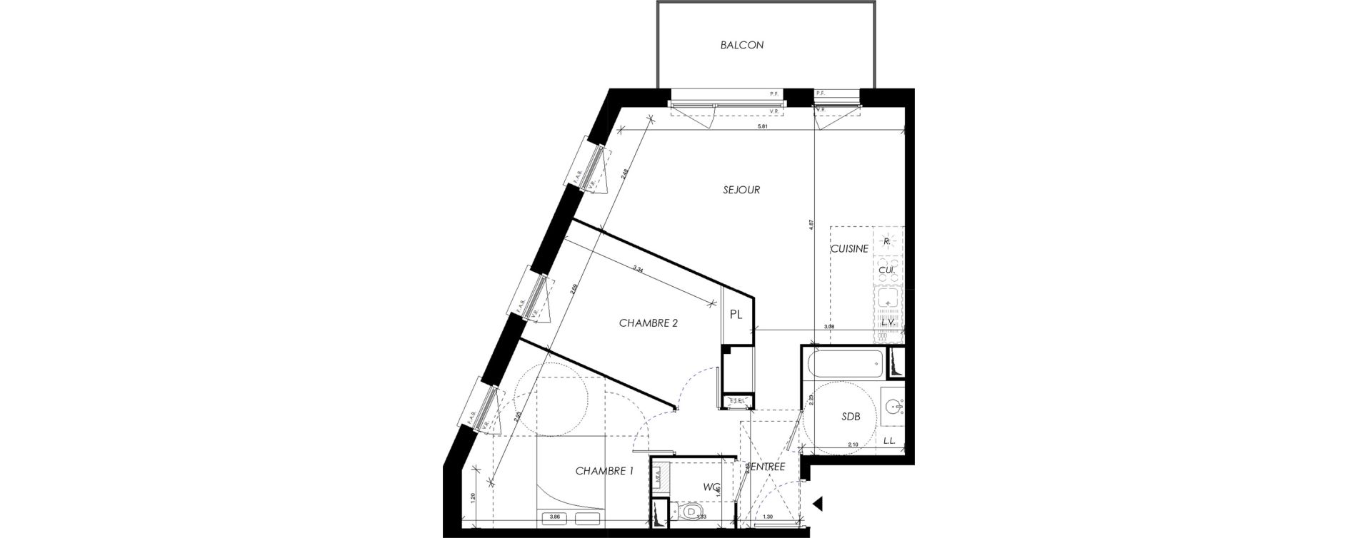 Appartement T3 de 61,41 m2 &agrave; Villers-Bocage Centre