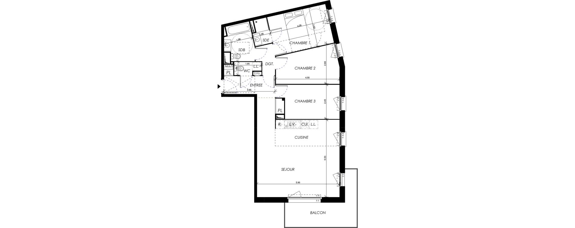Appartement T4 de 85,14 m2 &agrave; Villers-Bocage Centre