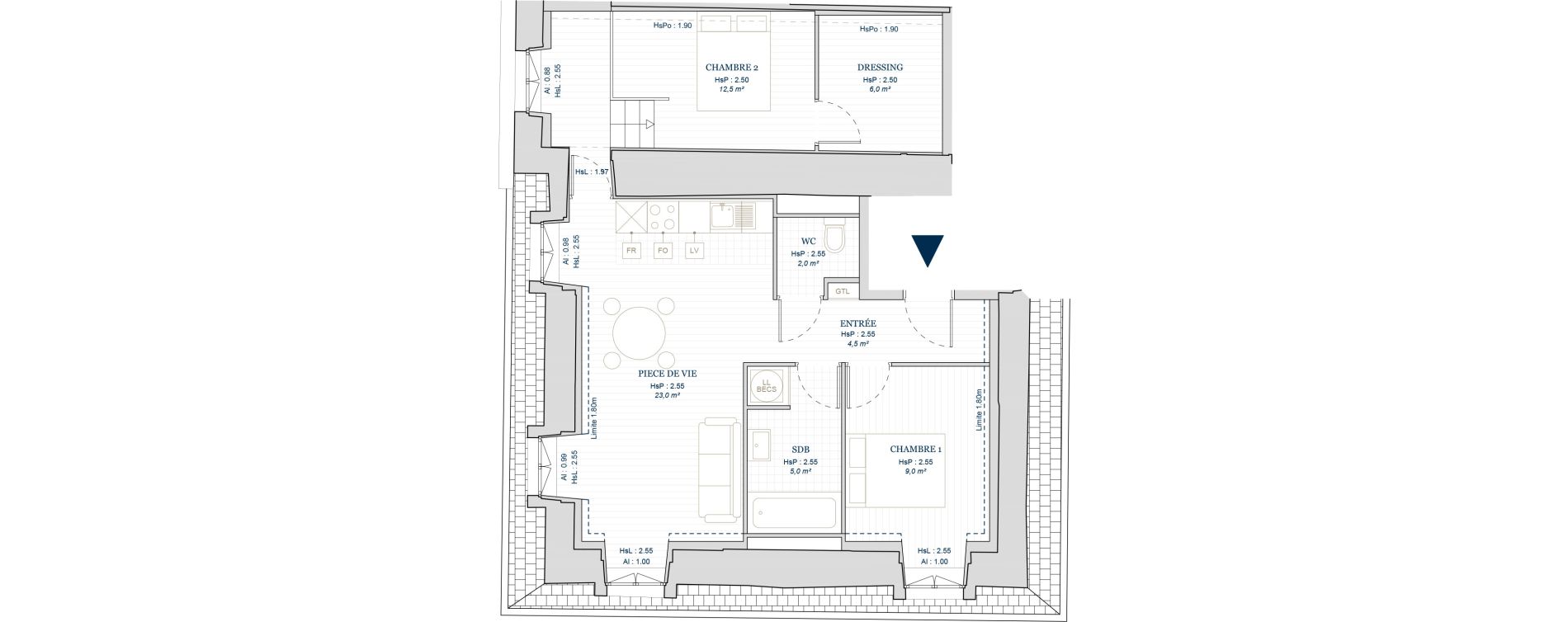 Appartement T3 de 62,00 m2 &agrave; Vire Centre