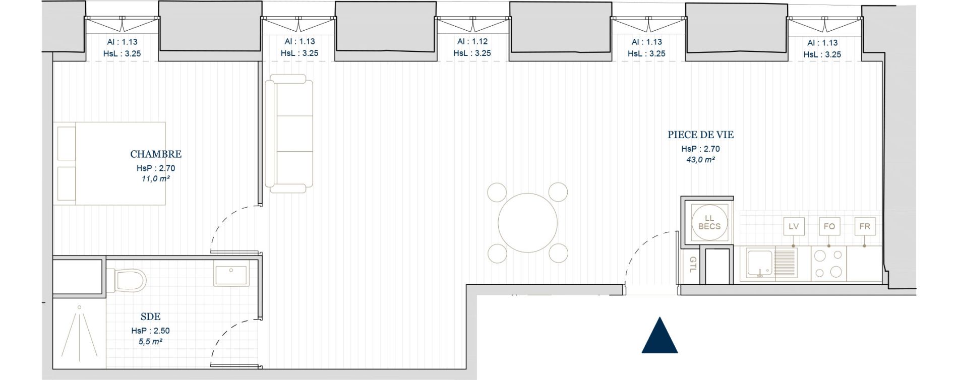 Appartement T2 de 59,50 m2 &agrave; Vire Centre