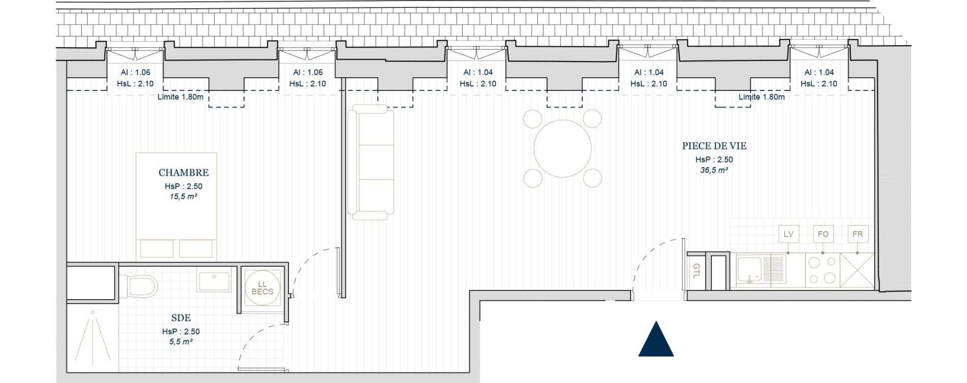 Appartement T2 de 57,50 m2 &agrave; Vire Centre