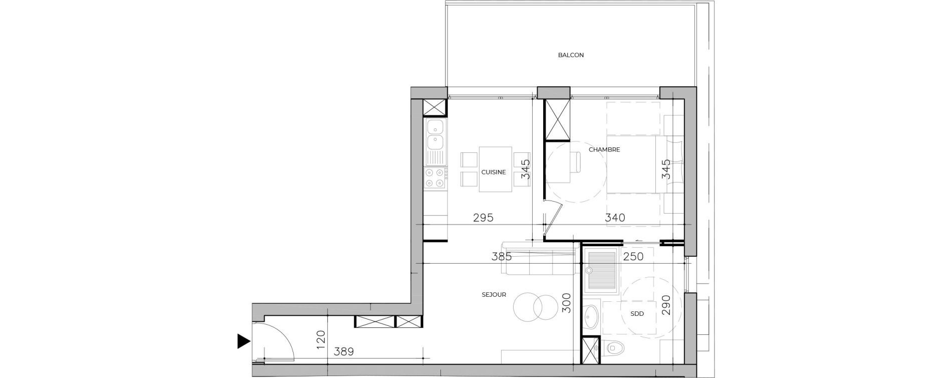 Appartement T2 de 44,85 m2 &agrave; Bernay Centre