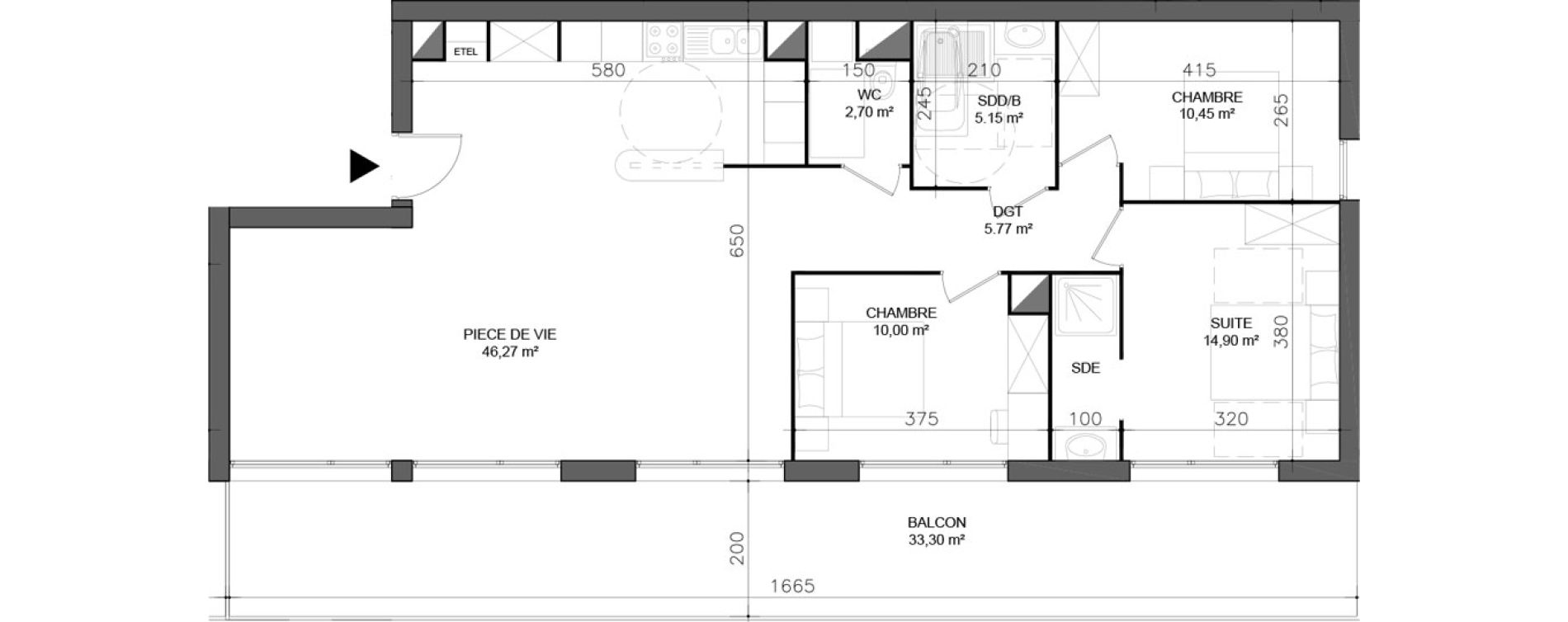 Appartement T4 de 95,24 m2 &agrave; Bernay Centre