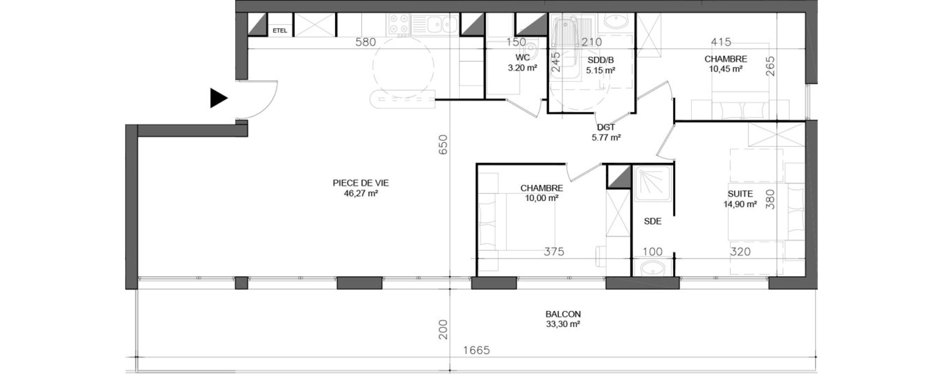 Appartement T4 de 95,24 m2 &agrave; Bernay Centre